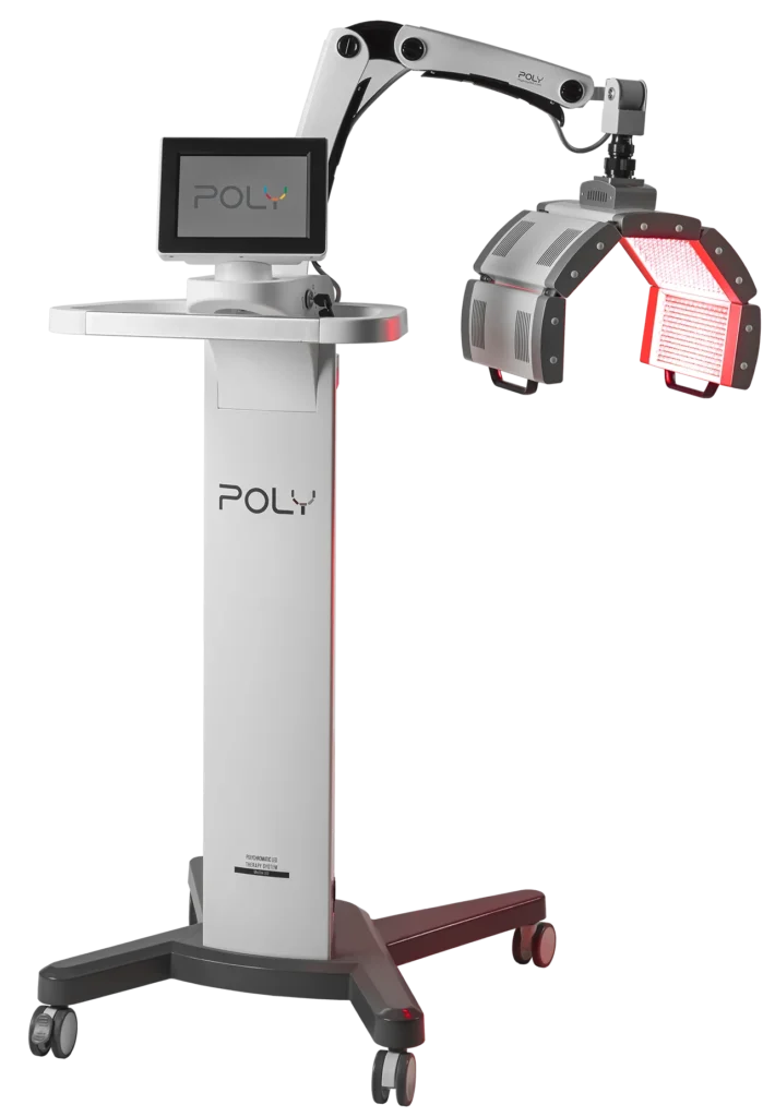 Full view of a red light therapy machine for skin rejuvenation.